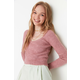 Trendyol Dried Rose Crop Soft Textured Basic Knitwear Sweater
