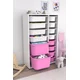 Hanah Home Višenamenska komoda Rine 2D4K8U, 69.5 x30 x109 cm, Belo-roze