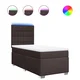 Vidaxl Box spring postelja z vzmetnico temno rjav 90x190 cm blago