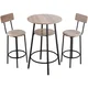 VEVOR Set barske mize 3-delni 600x915 mm miza svetlo siva črna