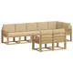 Set vanjskih sofa s jastukom 8 pcs Bijela i bež Poliester