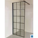 LINNI Tuš paravan walk-in Elegance, Crno providno staklo 8mm, Crni profil, 90x200cm