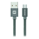 SWISSTEN kabel USB/microUSB, platneni, 2m, sivi