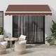 vidaXL Ročno zložljiva tenda z LED rjava 300x250 cm