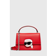 Kožna torba Karl Lagerfeld boja: crvena