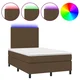 Vidaxl Box spring postelja z vzmetnico LED tem. rjava 120x200 cm blago