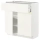 METOD / MAXIMERA Podni element s fiokom/2 vrata, bela/Vallstena bela, 80x37 cm