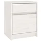 Vidaxl Nočna omarica bela 40x31x50 cm trdna borovina
