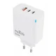 Maxlife stenski polnilec GaN PD QC 2x USB-C 1x USB 65W