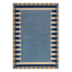 Modra ročno tkana volnena preproga 120x170 cm Kai Wool Border – Flair Rugs