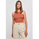 Womens Terracotta Cropped Rib Top