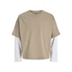 JACK & JONES Majica JCOBIARRITZ svetlo rjava / bela