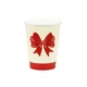PartyDeco Papirnati kozarci z rdeče-bež pentljo 250 ml