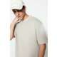 Trendyol Limited Edition Stone Relaxed Knitwear Band Textured Pique T-Shirt