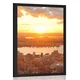 Plakat sončni zahod nad New Yorkom - 20x30 black