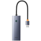Baseus Hub UltraJoy Series Lite 4-Port (USB to USB 3.0*4+Type-C 5V) (gray)