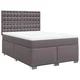 Vidaxl Box spring postelja z vzmetnico siva 140x200 cm umetno usnje