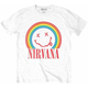 Nirvana Majica Smiley Rainbow White S