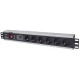 Intellinet 19 Rackmount 1.5U 3m 6 vtičnic za omrežne omare prenapetostna zaščita razdelilec