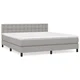 Vidaxl Box spring postelja z vzmetnico svetlo siva 180x200 cm blago