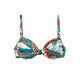 BUFFALO Bikini zgornji del svetlo modra/oliva/temno rdeča/bela