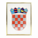 Grb Republike Hrvatske metalni okvir zlatni, 30x40 cm