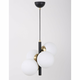 Bijela/crna viseća svjetiljka sa staklenim sjenilom o 15 cm Forte – Squid Lighting