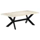Vidaxl Jedilna miza bela 200x100x75 cm trden mangov les