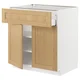 METOD / MAXIMERA Podni element s fiokom/2 vrata, bela/Forsbacka hrastovina, 80x60 cm