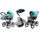 Babylux Margaret Exclusive Mint | 4v1 Kombinirani Voziček kompleti | Otroški voziček + Carrycot + Avtosedežem + ISOFIX