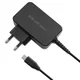 Polnilnik Qoltec GaN POWER PRO | 1xUSB-C | 45 W | 5–20 V | 2,25–3 A | Prenosnik | Pametni telefon | Črna