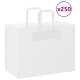 vidaXL Papirnate vrečke 250 kosov z ročaji bela 32x17x25 cm