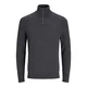 JACK & JONES Pulover JJEEMIL KNIT HALF ZIP temno siva