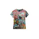 Desigual Majica Cats cijansko modra / oranžno rdeča / temno rdeča / črna