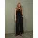 Sinsay - Wide leg pantalone sa mešavinom viskoze - crno