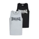 LONSDALE Majica Averham  pegasto siva / črna / bela