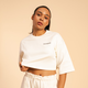 GymBeam Women‘s Cropped Serenity T-Shirt Ivory - BeastPink XL