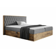 Boxspring krevet Baltimore 190 Boxspring, Bračni, Siva, 200x200, Tkanina, Basi a doghePodnice za krevet, 208x208x103cm