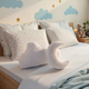 Aberto Design Set dekorativnih jastuka Cloud & Moon, 29x10 cm i 47x27 cm, Beli