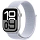 Apple Watch Series 10 [GPS 42mm case] Smartwatch with Silver Aluminium Case with Blue Cloud Sport Loop. Fitness Tracker, ECG App, Always-On Retina Display, Carbon Neutral