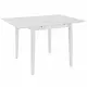 shumee vidaXL Raztegljiva jedilna miza MDF (80-120)x80x74 cm bela