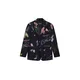 Desigual Blazer indigo / pastelno rumena / roza / črna
