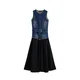 Desigual Obleka moder denim / črna
