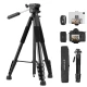 K&F Concept 75 Lightweight Tripod, Camera Compact Tripod with Remote and 2-in-1 Phone Holder