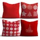 Aberto Design NYXMAS07 Set od 4 dekorativnih jastuka, 43 x 43 cm, Crveni