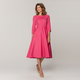 Ženska elegantna midi obleka roza barve 15323