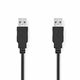 Nedis USB kabel | USB 2.0 | USB-A moški | USB-A moški | 480 Mbps | Ponikljano | 2,00 m | Okrogla | PVC | Črna | Oznaka