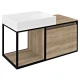 SKARA Vanity enota 100x49,5x46,5cm, črna mat/oak Alabama - Rjava - 100x49,5x46,5 cm - Sapho - SKARA - 24 - Aluminij; MDF/laminat - 1000 - 495 - 465 - 14