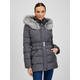Orsay Temno siva ženska zimska prešita jakna s pasom ORSAY_814014-659000 34