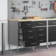 vidaXL vidaXL Delovni kabinet 2 kosa Črna in Siva Inženirski les in Jeklo, (22047421)